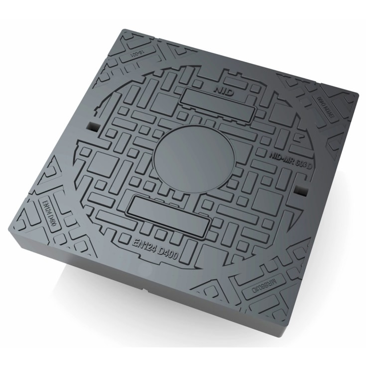 NID 600 x 280 mm karm/dæksel u/lås, firk., flyd., 40 t, komposit