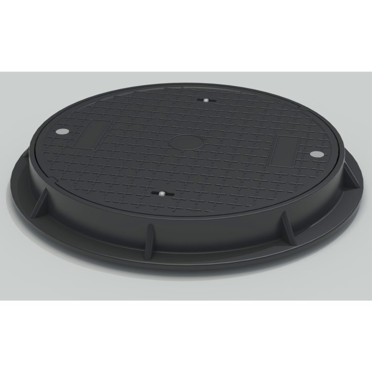 NID 800 mm karm/dæksel, rund, fast, 40 t, komposit