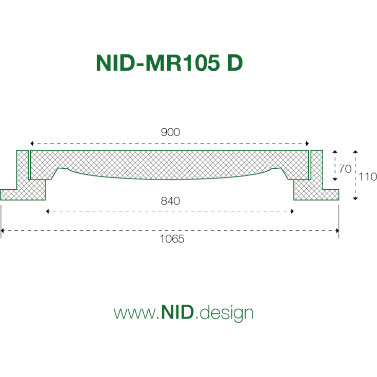 NID 800 mm karm/dæksel, rund, fast, 40 t, komposit