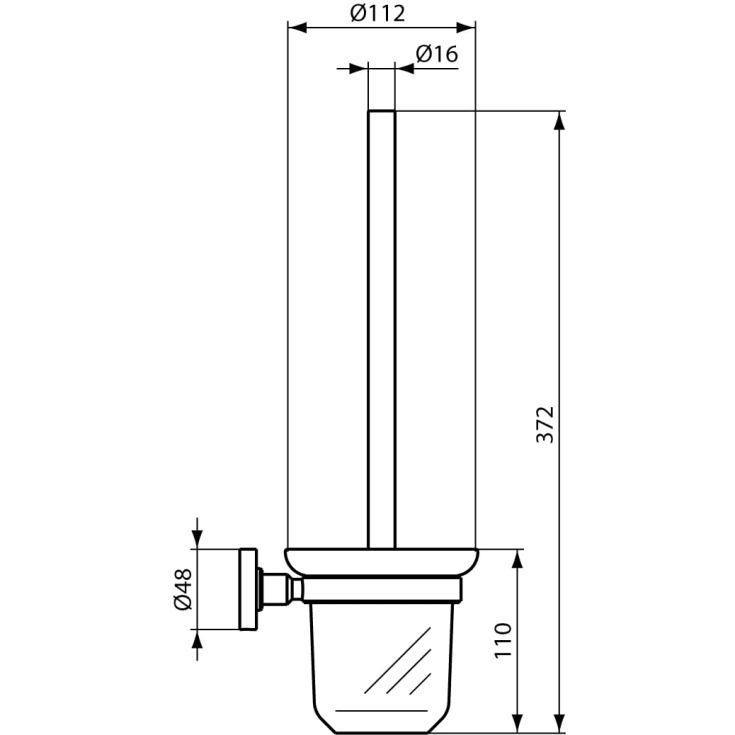 Ideal Standard IOM toalettborste, krom/glas