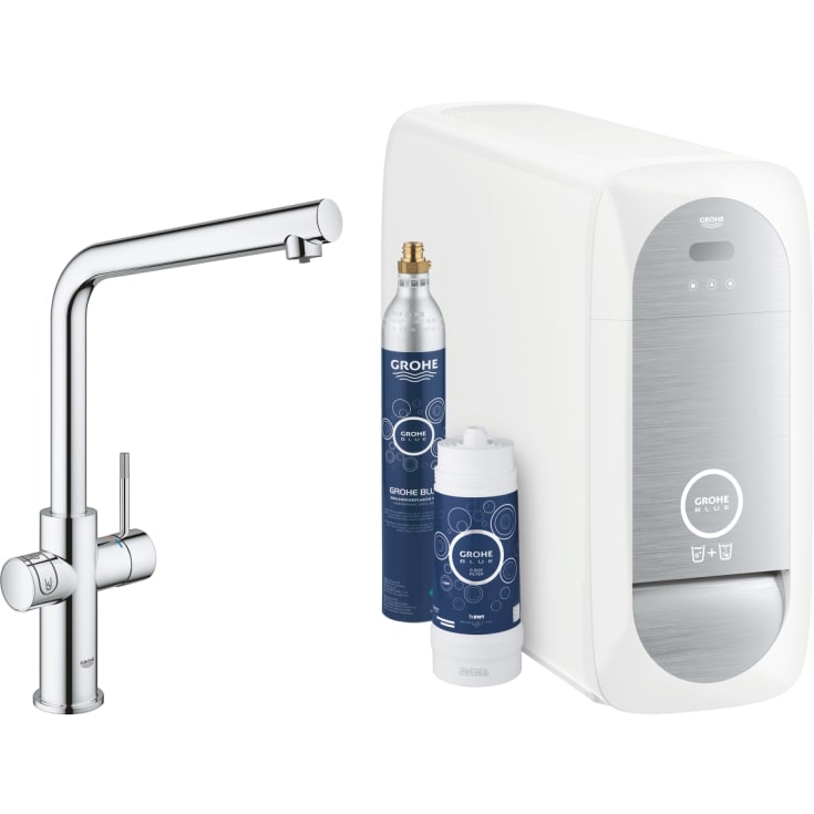 Grohe Blue Home köksblandare, kylt vatten, kolsyrat vatten, krom