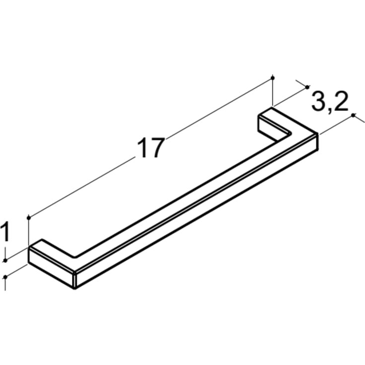 Dansani Base handtag, 170 mm, krom