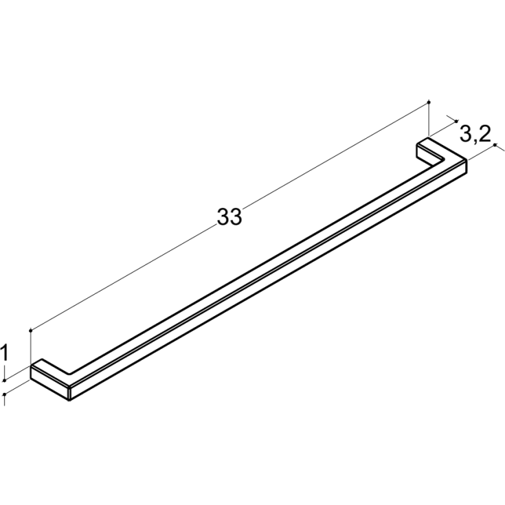 Dansani Base håndtak, 330 mm, sort