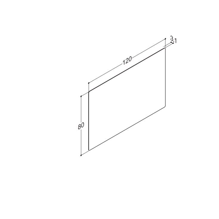 Dansani Soft spejl, 120x80 cm