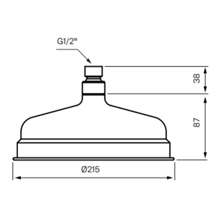 Tapwell Classic takdusch, Ø25 cm, mässing