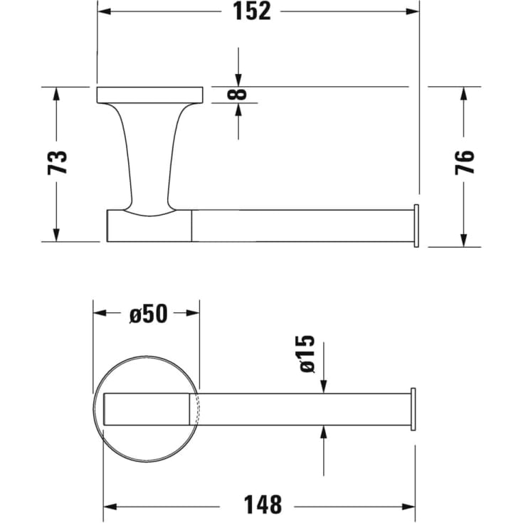 Duravit Starck T toiletrulleholder, krom