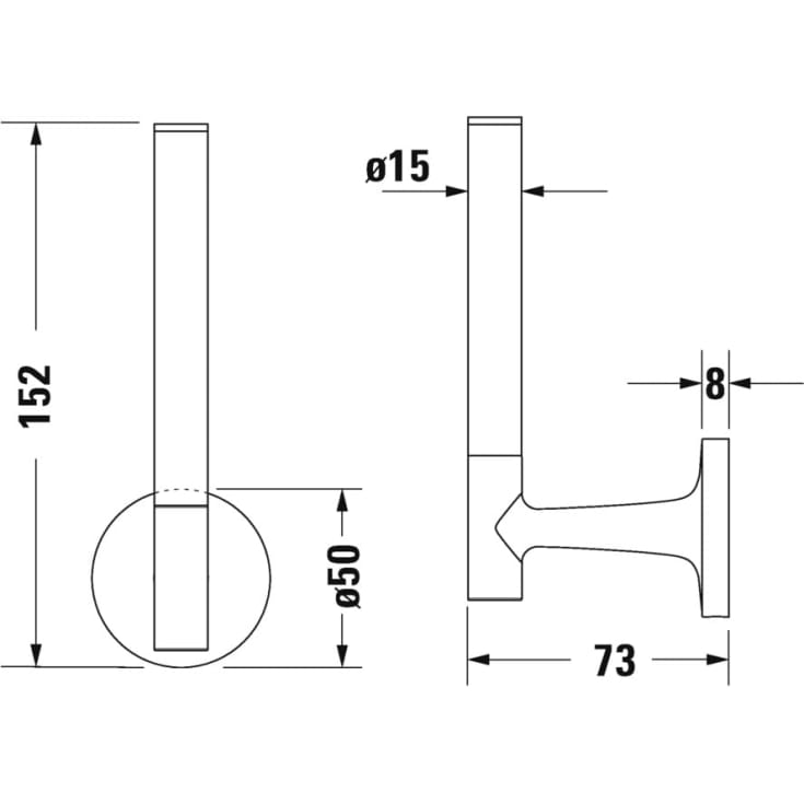 Duravit Starck T reservepapirholder, mat sort