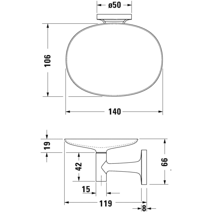 Duravit Starck T sæbeskål, krom