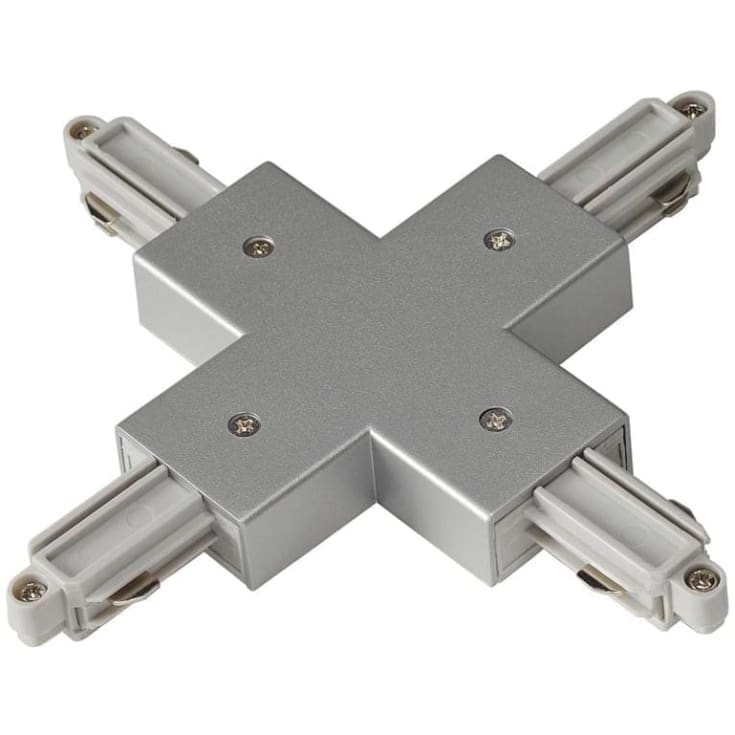 SLV 1F X-stykke til påbygningsstrømskinne, grå