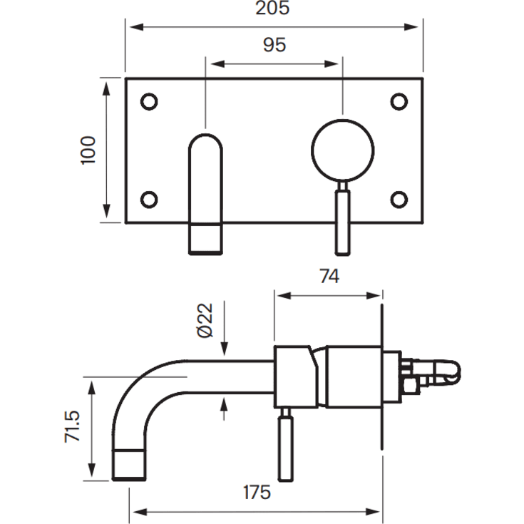 Tapwell Box BOX006 tvättställsblandare, guld