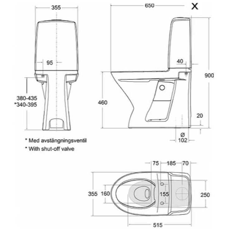 Ifö Spira toilet, uden skyllekant, rengøringsvenlig, hvid