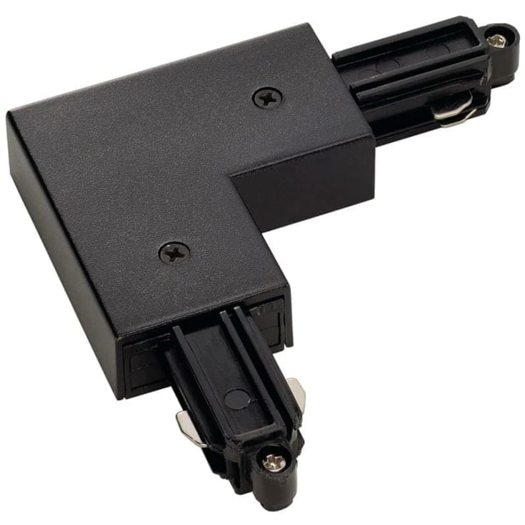 SLV 1F hjørne til påbygningsskinne, indvendig jord, sort