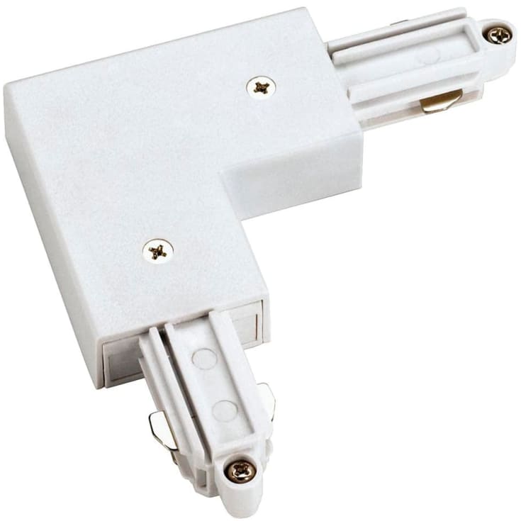 SLV 1F hjørne til påbygningsskinne, udvendig jord, hvid