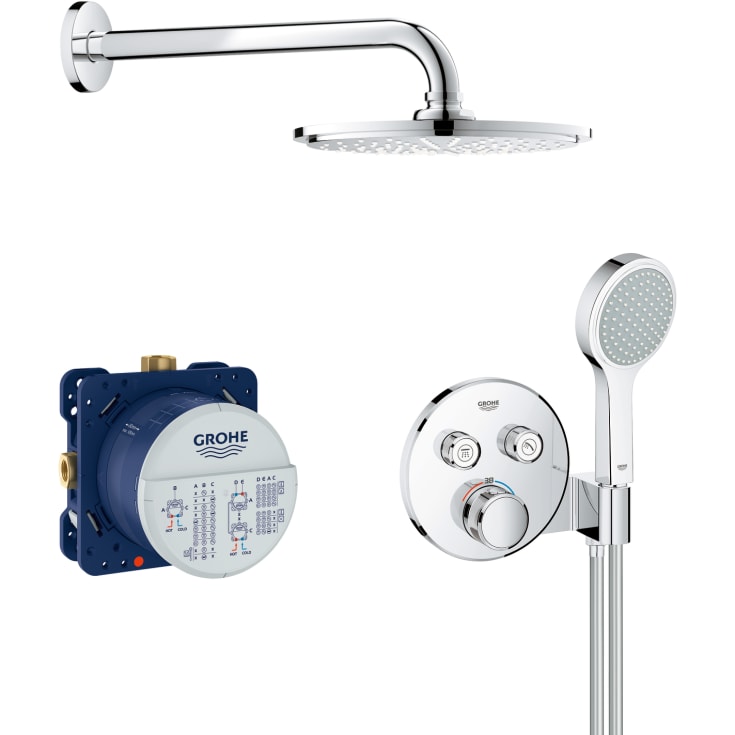 Grohe Grohtherm SmartControl 210 brusesæt, vandbesparende,  krom