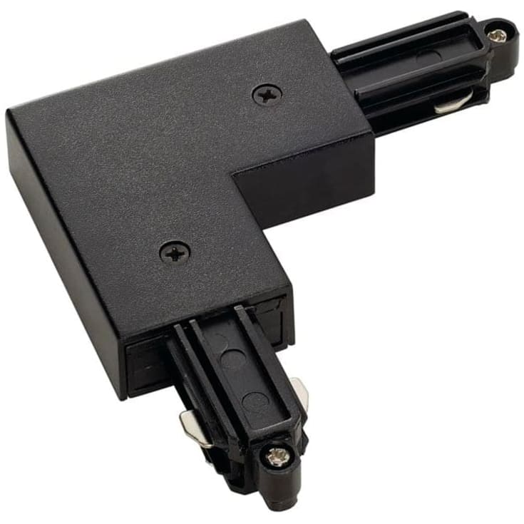 SLV 1F hjørne til påbygningsskinne, udvendig jord, sort