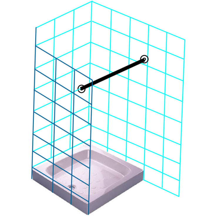 Van Der P badeforhængsstang, 100 cm, rustfrit stål