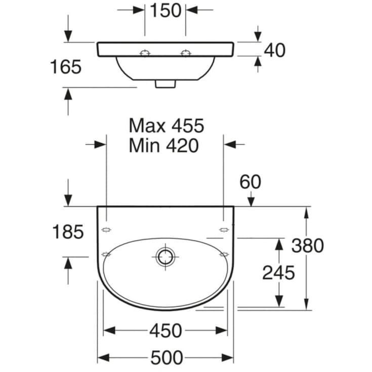Gustavsberg Nautic 5550 håndvask, 50x38 cm, hvid