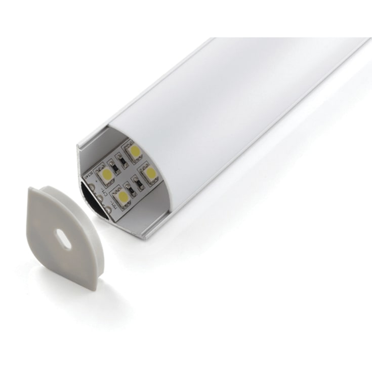 Alu Profil 16, hjørne profil, 2000 x 30 x 30 mm, alu/opal