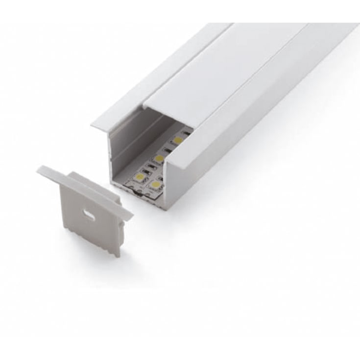 Alu Profil 17N, indbygning, 2000 x 56,2 / 35,2 x 34,9mm alu/opal