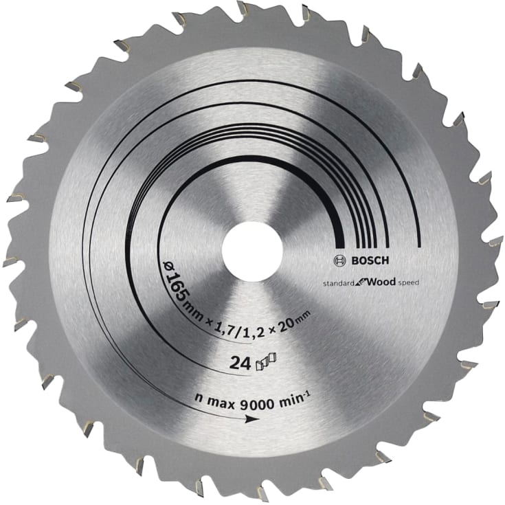 Rundsavklinge, Speedline, Ø165/20/16 mm, 24 td.