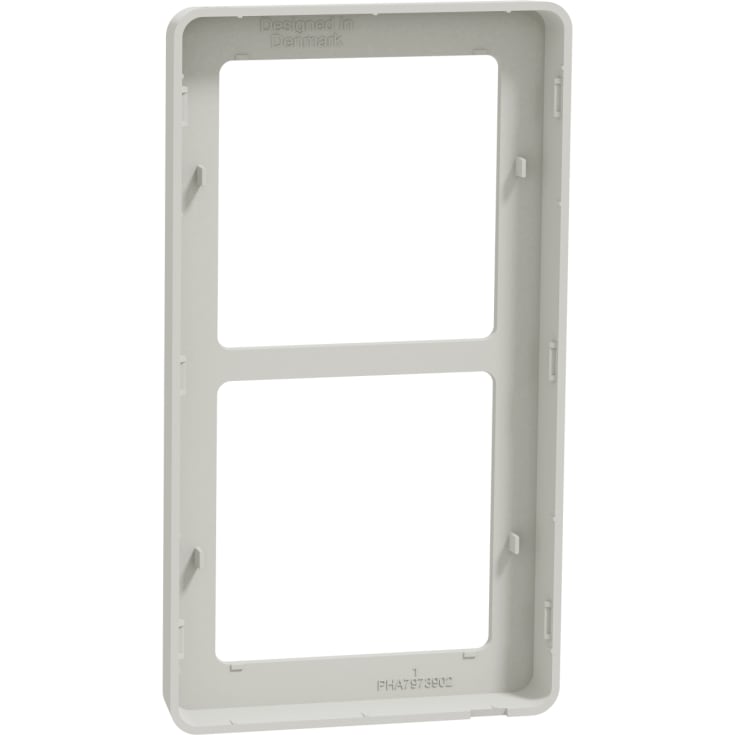 LK Fuga Base 63 designramme, 2x1 modul, lysegrå