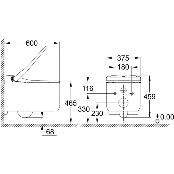 Grohe Sensia Arena douchetoilet, rengøringsvenlig, hvid