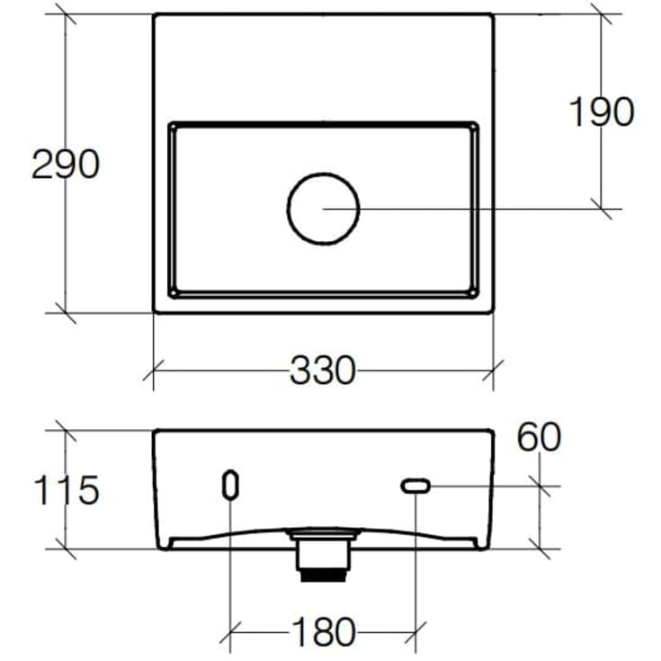 Cassøe Lineabeta Quarelo håndvask, 33x29 cm, hvid