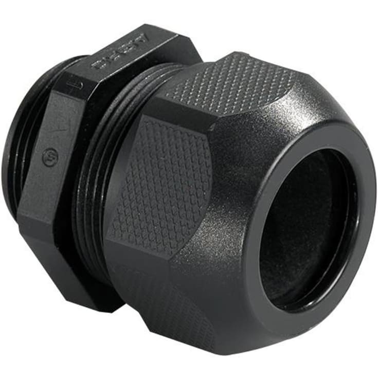 Forskruning M20 polyamid IP68 kabel Ø7,0-13mm gev. L:9mm, sort