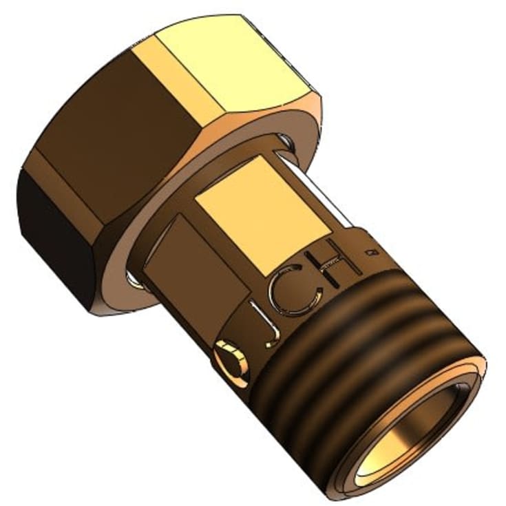 JCH 1" x 3/4" x 50mm. typ 2086 rödgods vattenmätarkoppling