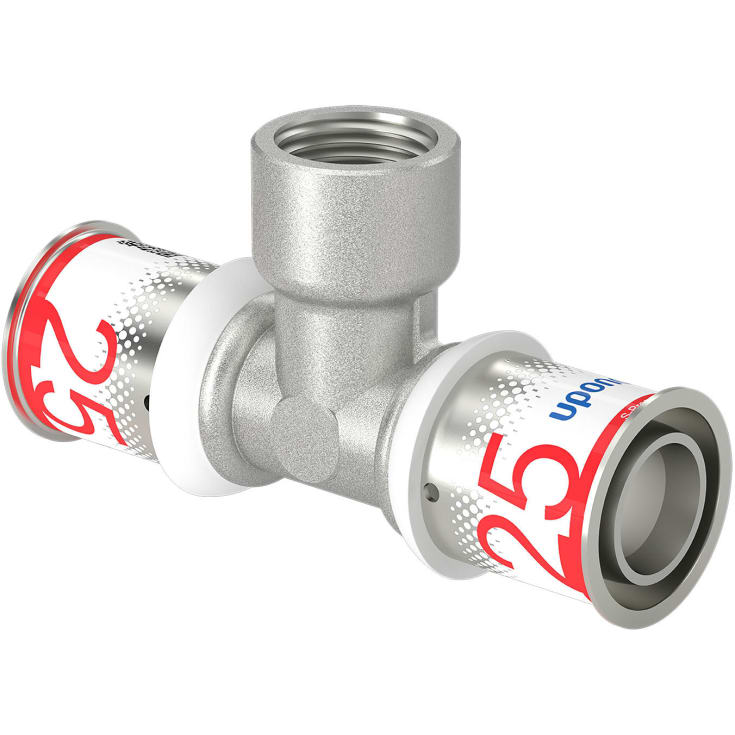 Uponor S-Press tee reduceret m/muffe 25-Rp1/2"FT-25