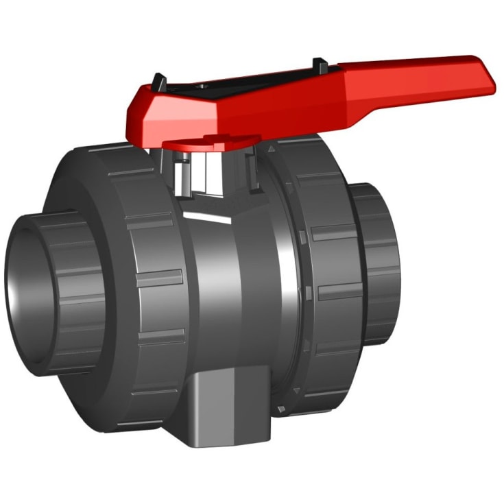 +GF+ kuglehane, Ø63 mm, plast, grå