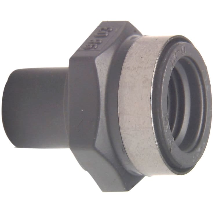 +GF+ reduktion, Ø25 mm x 1/2", nippel/muffe, plast, grå