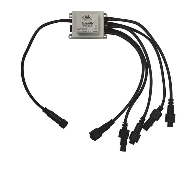 MK Quickfix LED box. 5 udgange, 230V, max 1800W