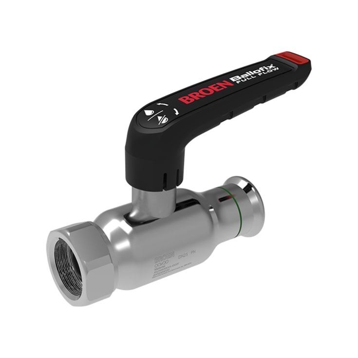 Broen Ballofix Full Flow RF 54x2 DN50 lav spindel.
