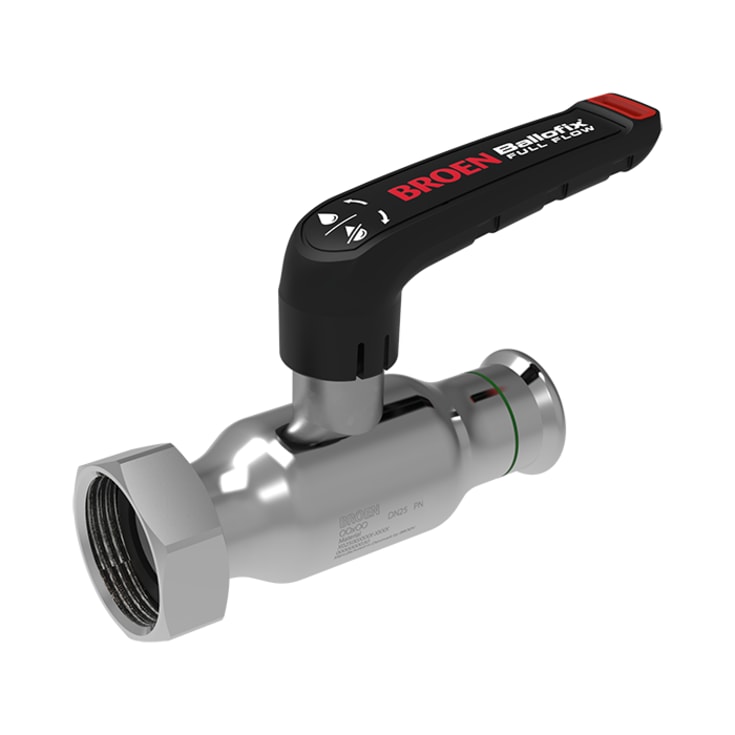 Broen Ballofix Full Flow RF 28x5/4 SW DN25 lav spindel.