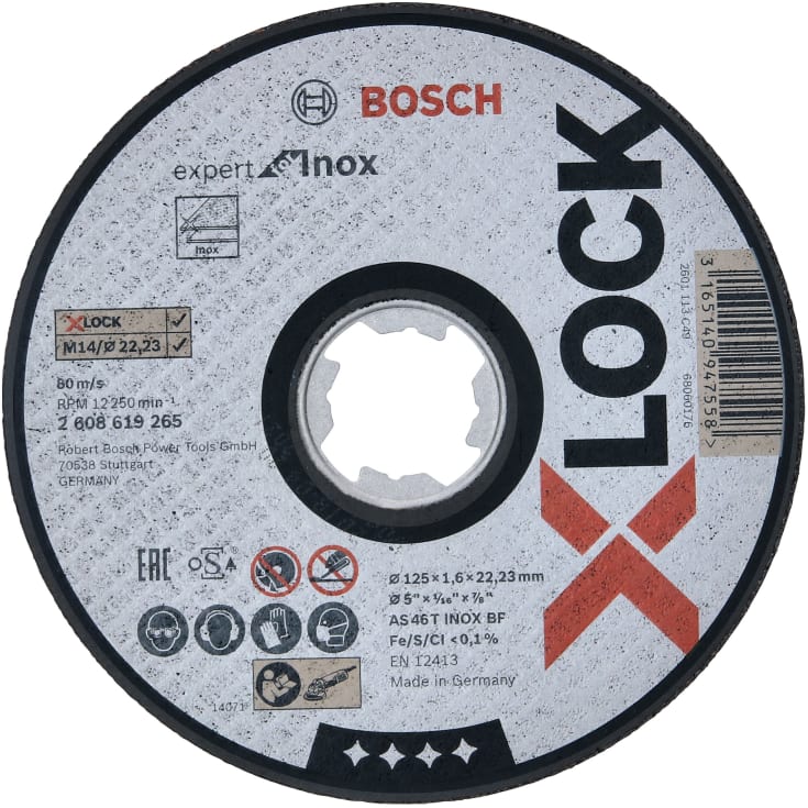 25 stk Bosch X-LOCK skæreskive EFMI, 125 x 1,6 mm, inox
