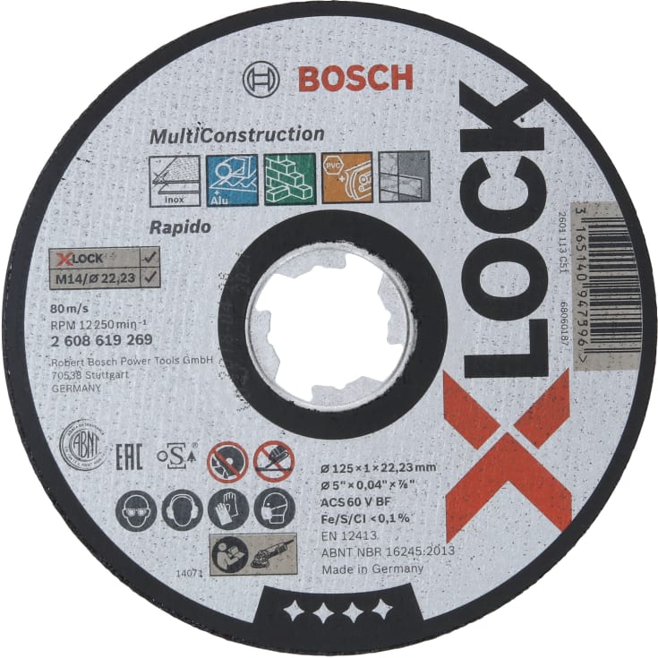 25 stk Bosch X-LOCK kutteskive Multi Construction, 125 x 1,0 mm