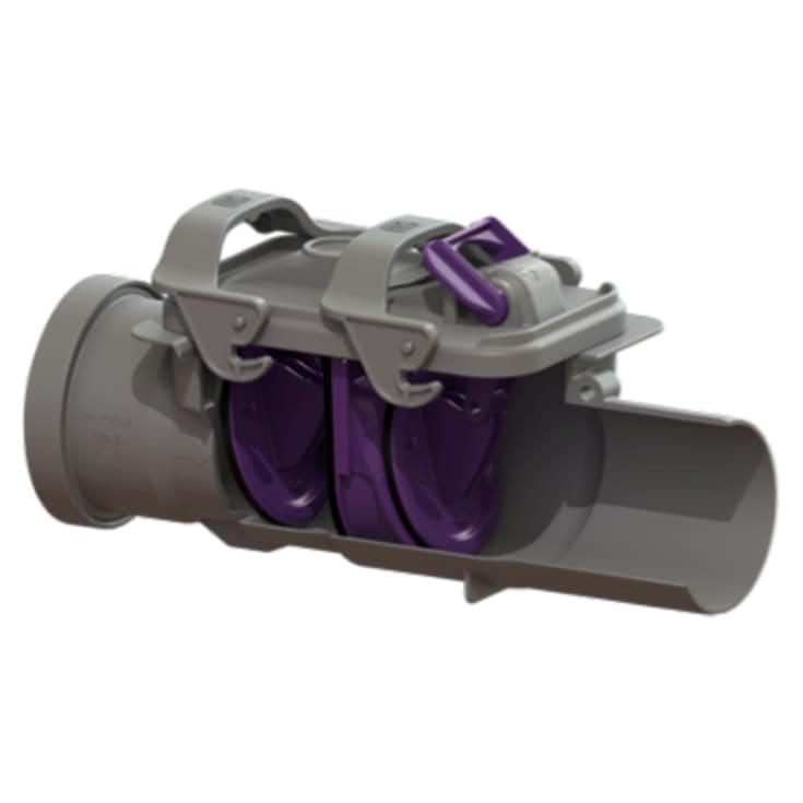 Kessel 75 mm højvandslukke til fritliggende rør, gråt spildevand