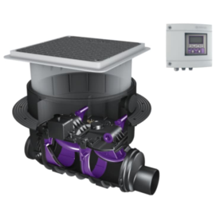 Kessel FKA 160 mm højvandslukke til gulv, sort spildevand