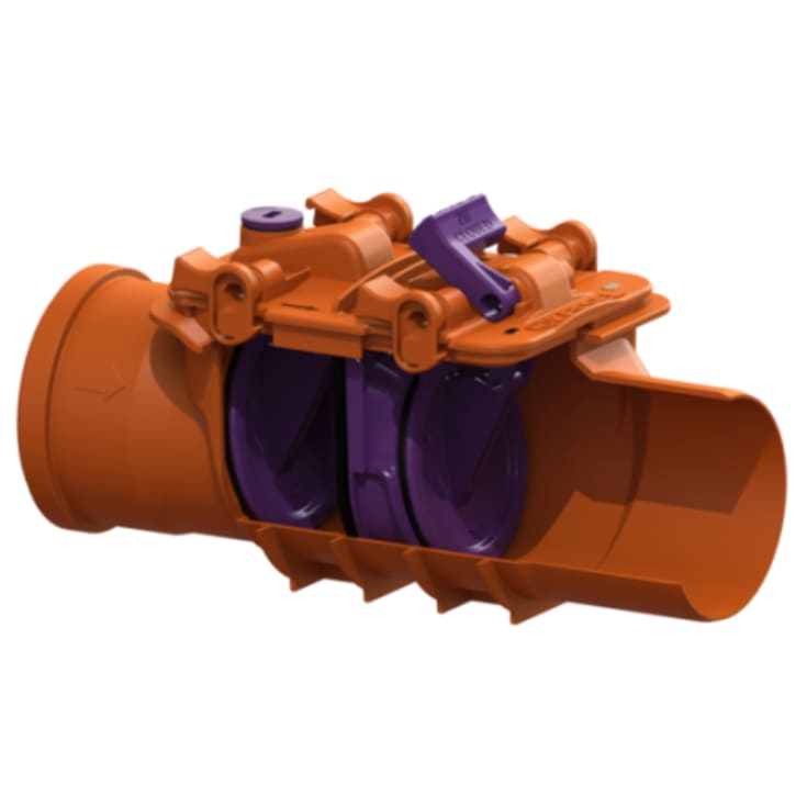 Kessel 200 mm kontraklap til gråt spildevand, 2-klap, model 73