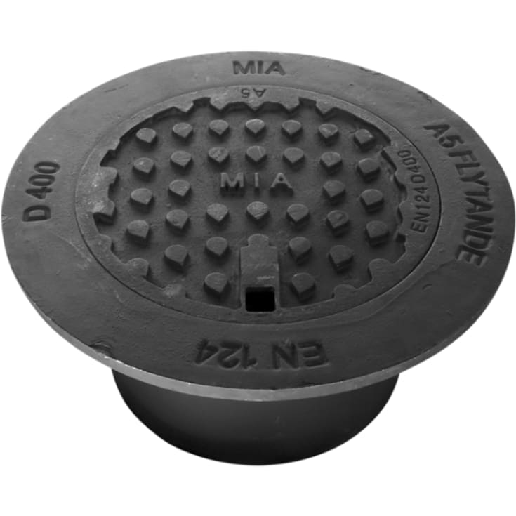 MIA A5 betäckning/lock, rund, flytande, D400, segjärn