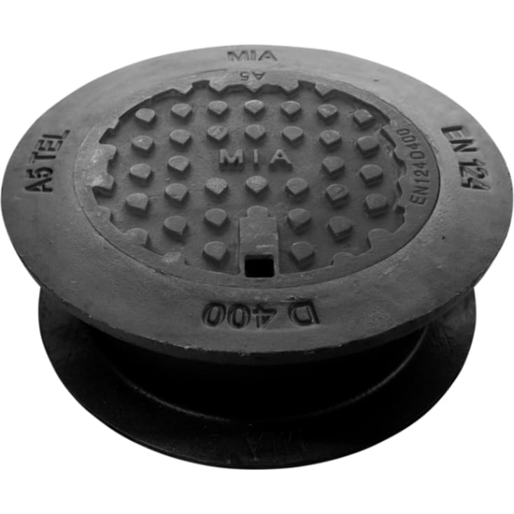 MIA A5 betäckning/lock, rund, teleskopisk, D400, segjärn