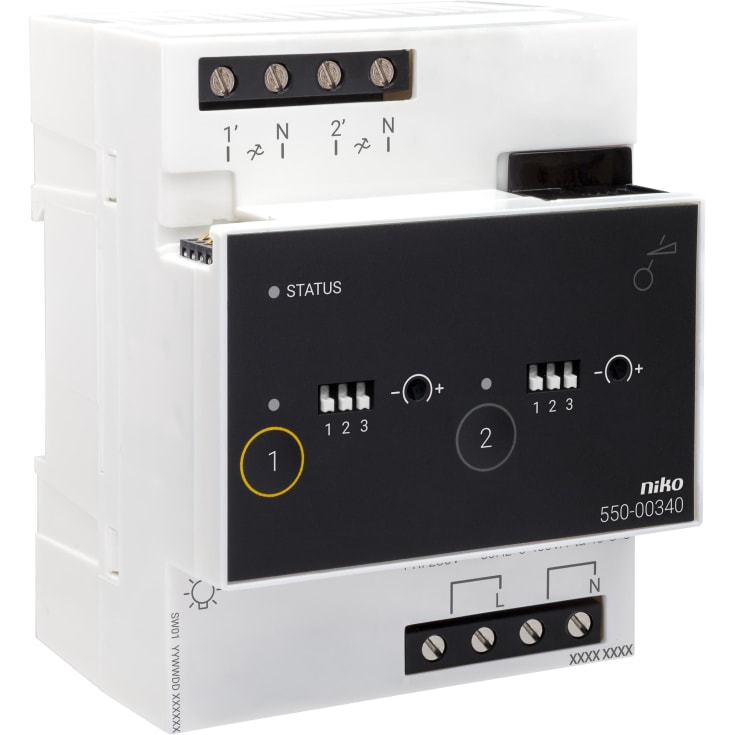 Universell dimmermodul 2 × 400W for Niko Home Control