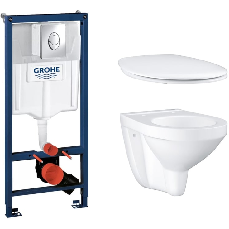 Grohe Bau væghængt toiletpakke, hvid/krom