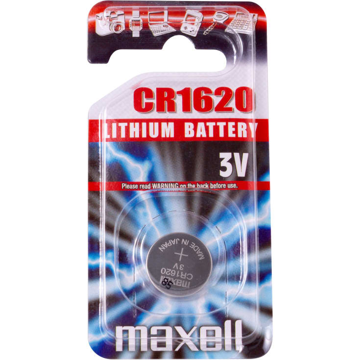 10 stk Maxell lithium CR1620 batteri, 1 stk.