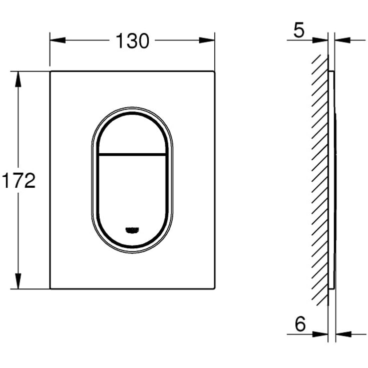 Grohe Arena Cosmopolitan S betjeningsplade, mat krom