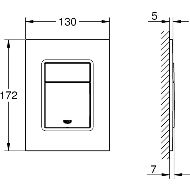 Grohe Skate Cosmopolitan S betjeningsplade, krom