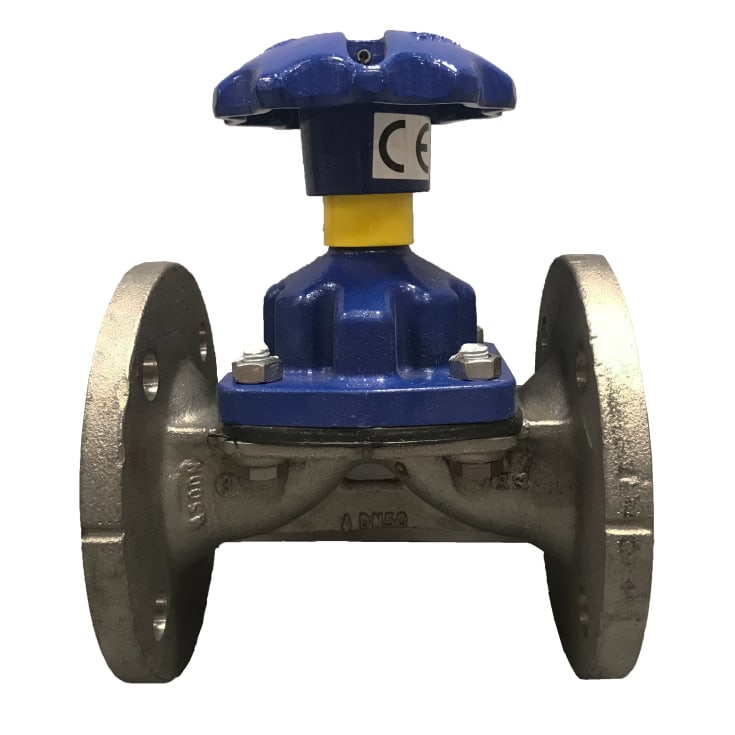 Galvaniseret membranventil m/flanger TypeA membran XE EPDM DN50