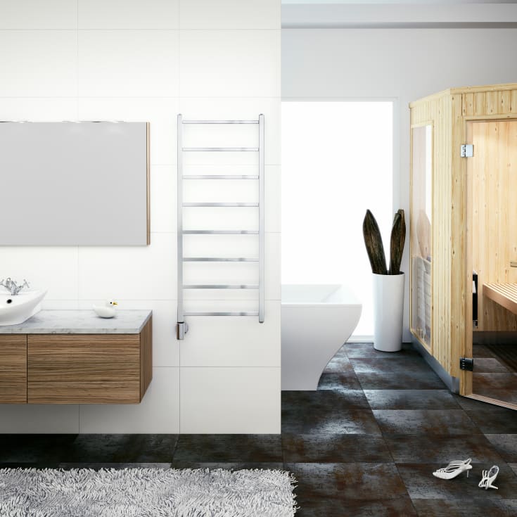 Pax Lyra håndklædetørrer, kombi, 50x80 cm, krom