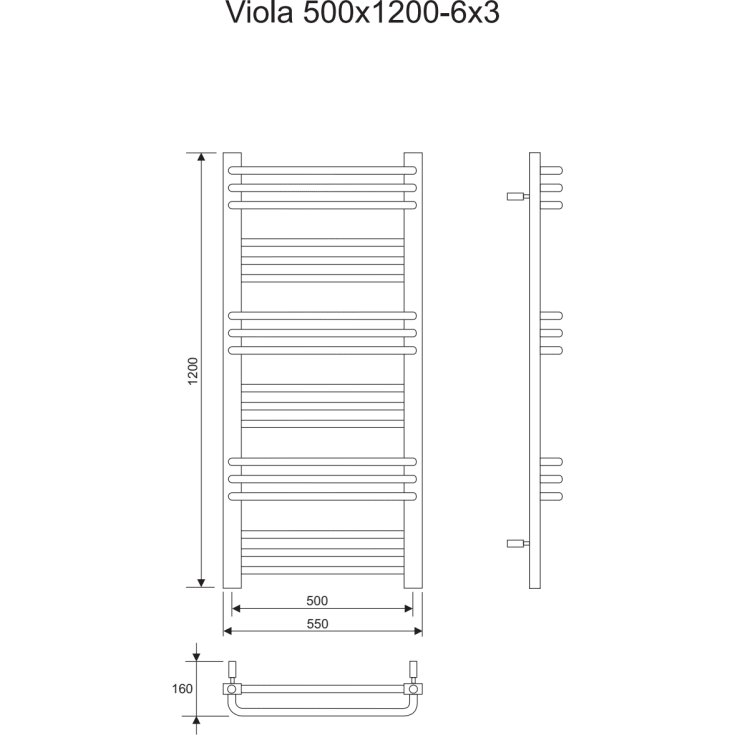 Pax Viola handdukstork, kombi, 55x120 cm, krom